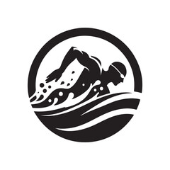 swimmers vector silhouette clip art logo designs illustrations collections. swimming sports sets.