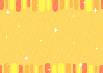 背景  カラフルな棒線と星　オレンジ