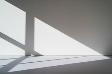 Minimalist Room shadow on white wall, background for product presentation