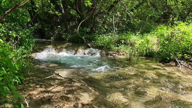 Bachkovo waterfalls cascade in Rhodopes Mountain, Plovdiv region, Bulgaria