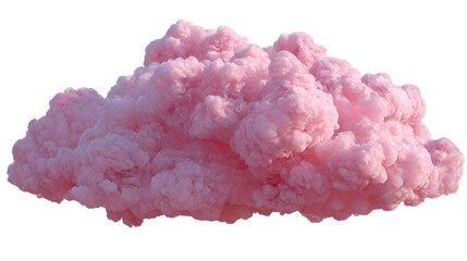 A fluffy, isolated pink cloud rendered with a soft, dreamy aesthetic against a solid background.