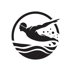Fototapeta premium swimmers vector silhouette clip art logo designs illustrations collections. swimming sports sets.