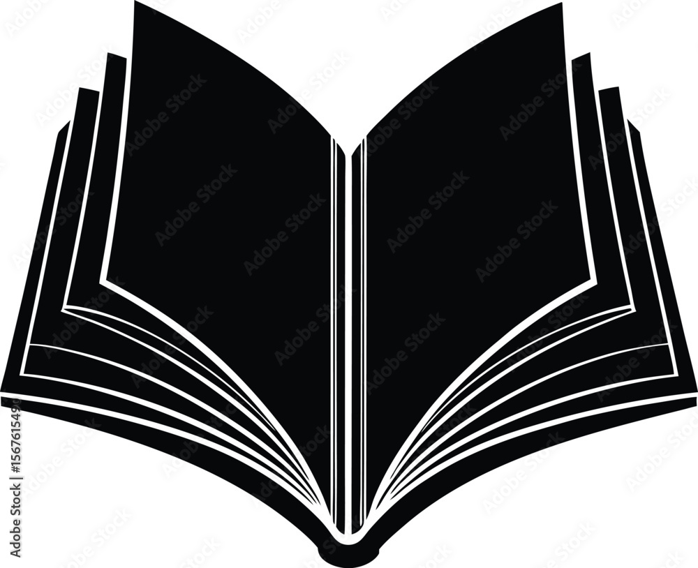 Poster vector art of open book with blank pages isolated on white background
