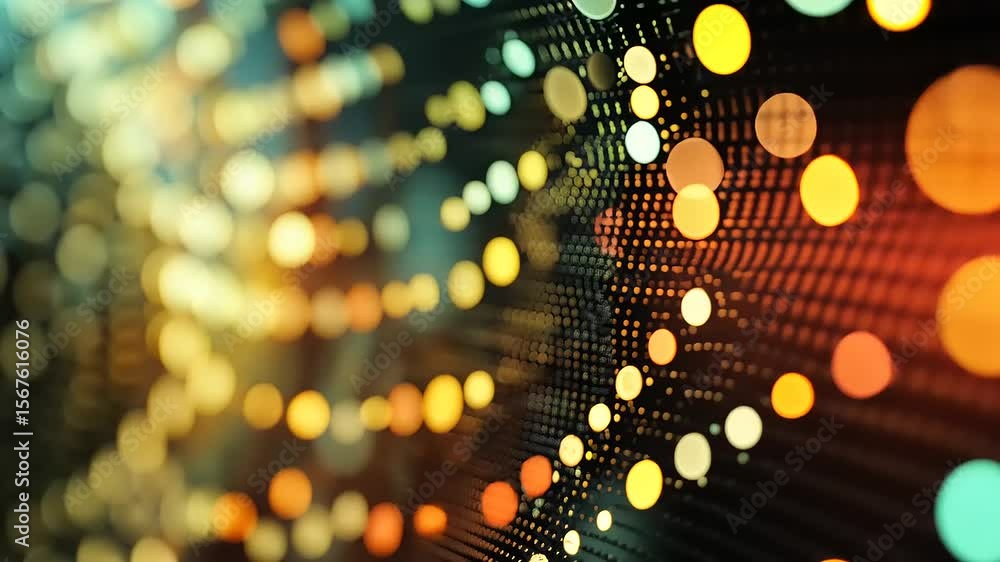 Aufkleber colorful abstract background with glowing dots creating a wave pattern, suggesting digital technolog