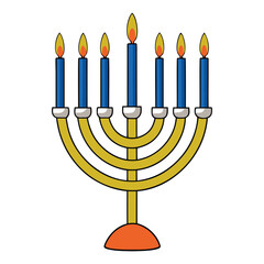 Hanukkah realistic candles glow warmly on the menorah, symbolizing hope and light during the eight-day festival, celebrating tradition, faith, and togetherness.
