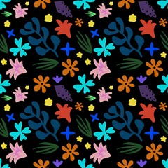 Seamless floral pattern, Summer pattern, Vector illustration.