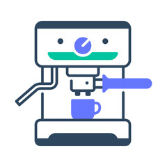 Espresso machine. espresso, machine, coffee, brew, barista, caffeine, appliance, pressure. Vector Icon Illustration
