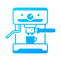 Espresso machine. espresso, machine, coffee, brew, barista, caffeine, appliance, pressure. Vector Icon Illustration