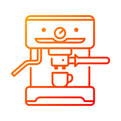 Espresso machine. espresso, machine, coffee, brew, barista, caffeine, appliance, pressure. Vector Icon Illustration