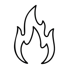Fototapeta premium Simple line drawing of a fire flame symbol. Vector hand-drawn doodle illustration