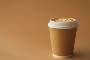Sharp Picture of Cappuccino Paper Cup with Coffee Layout of a Coffee Cup for Branding