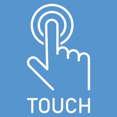 Hand click icon vector. click cursor icon. Cursor, click icons. Touch vector icon on blue background. hand cursor icon vector, illustration.