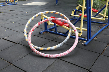 Hula hoop,Outdoor exercise machines in public park