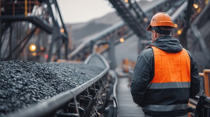Modern Industrial Scene with Factory and Heavy Machinery