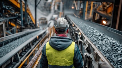 Modern Industrial Scene with Factory and Heavy Machinery