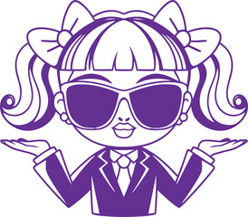 Stylish Girl Purple Fashion Icon