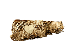 Rolled kraft paper with honeycomb texture ready for packaging. Suitable for sustainability visuals, eco business promos, or shipping material displays. Isolated on white background, transparent PNG