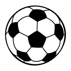 Fototapeta premium Classic soccer ball design with hexagon and pentagon patterns. Vector hand-drawn doodle illustration