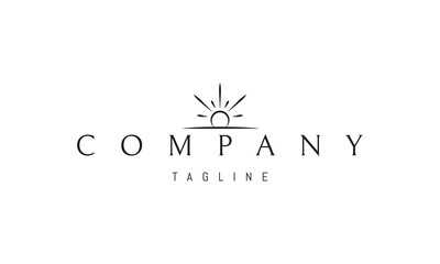 A vector logo featuring an abstract image a rising sun emerging from the horizon, symbolizing a new beginning and warmth.