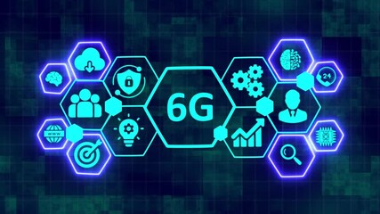 6G Network Technology for Future Wireless Communication. Next-Generation 6G Mobile Internet Concept. Futuristic 6G Connectivity and Digital Innovation - Powered by Adobe