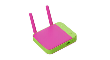 Pink and Green Wireless Router