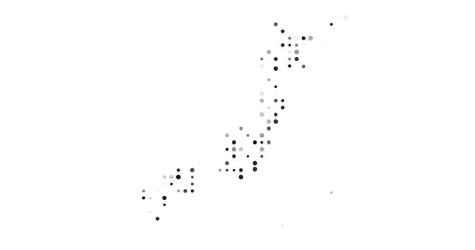 Japan Falling Circles Form Country Shape