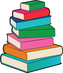 A vibrant stack of colorful books ready for reading and learning