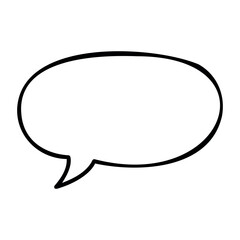 Naklejka premium Empty speech bubble outline for text or quote. Vector hand-drawn doodle illustration