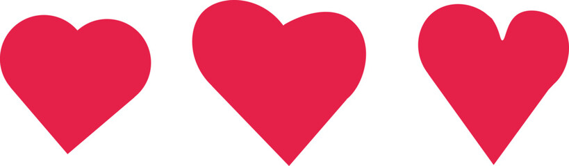 .3 red heart outfits, love heart, love  Valentine's  romantic, red, valentine illustration, romantic vector, decorative .eps