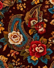 Golden Thai temple art and fabric designs with seamless patterns