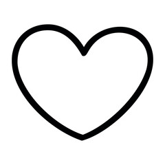Simple black heart icon on white background. Vector hand-drawn doodle illustration