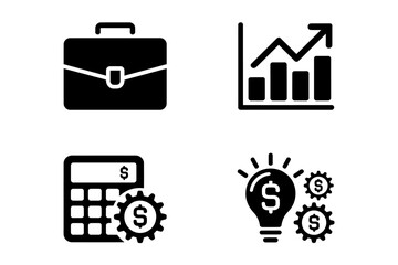Fototapeta premium Business Growth Icons Portfolio, Finance, Strategy & Innovation
