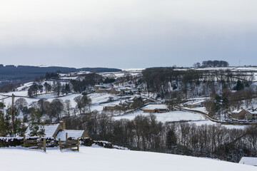 Snowy landscapes above Holmfirth, Yorkshire
