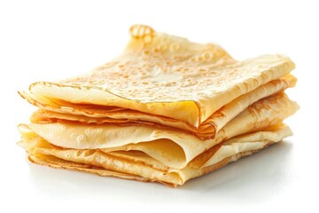 Pixel Perfect Picture of Stack of Crepes Isolated on White