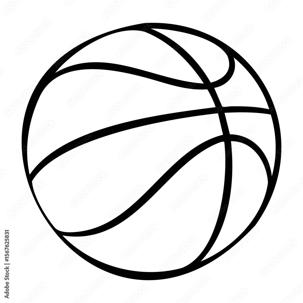 Poster abstract geometric sphere with intersecting lines and curves. vector hand-drawn doodle illustration
