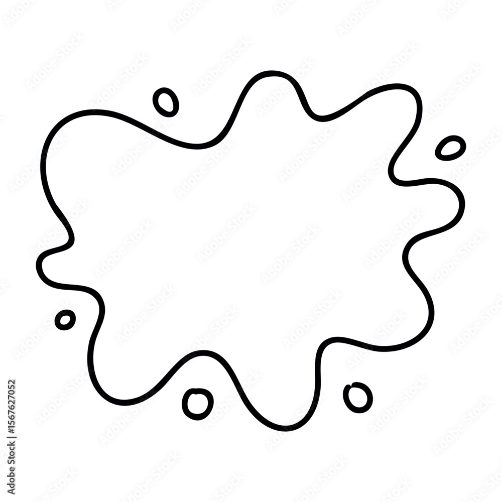 Poster abstract splat shape with irregular fluid edges and empty center. vector hand-drawn doodle illustrat