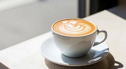 Sunlit Latte Art A Perfect Cup of Coffee