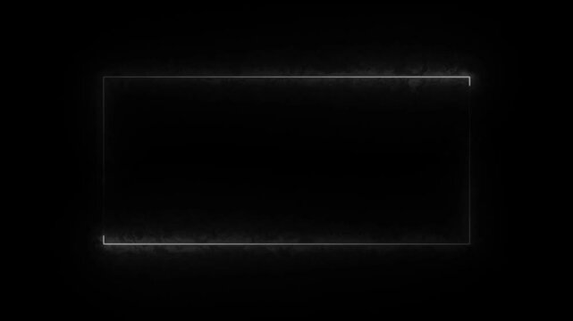 abstract neon effect rectangle frame Loop background. Flickering neon border frame animation.