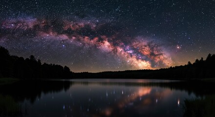 Fototapeta premium Milky Way over a lake (2)