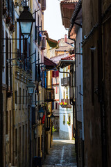 Fototapeta premium Alley in the Medieval Historic Center of Hondarribia