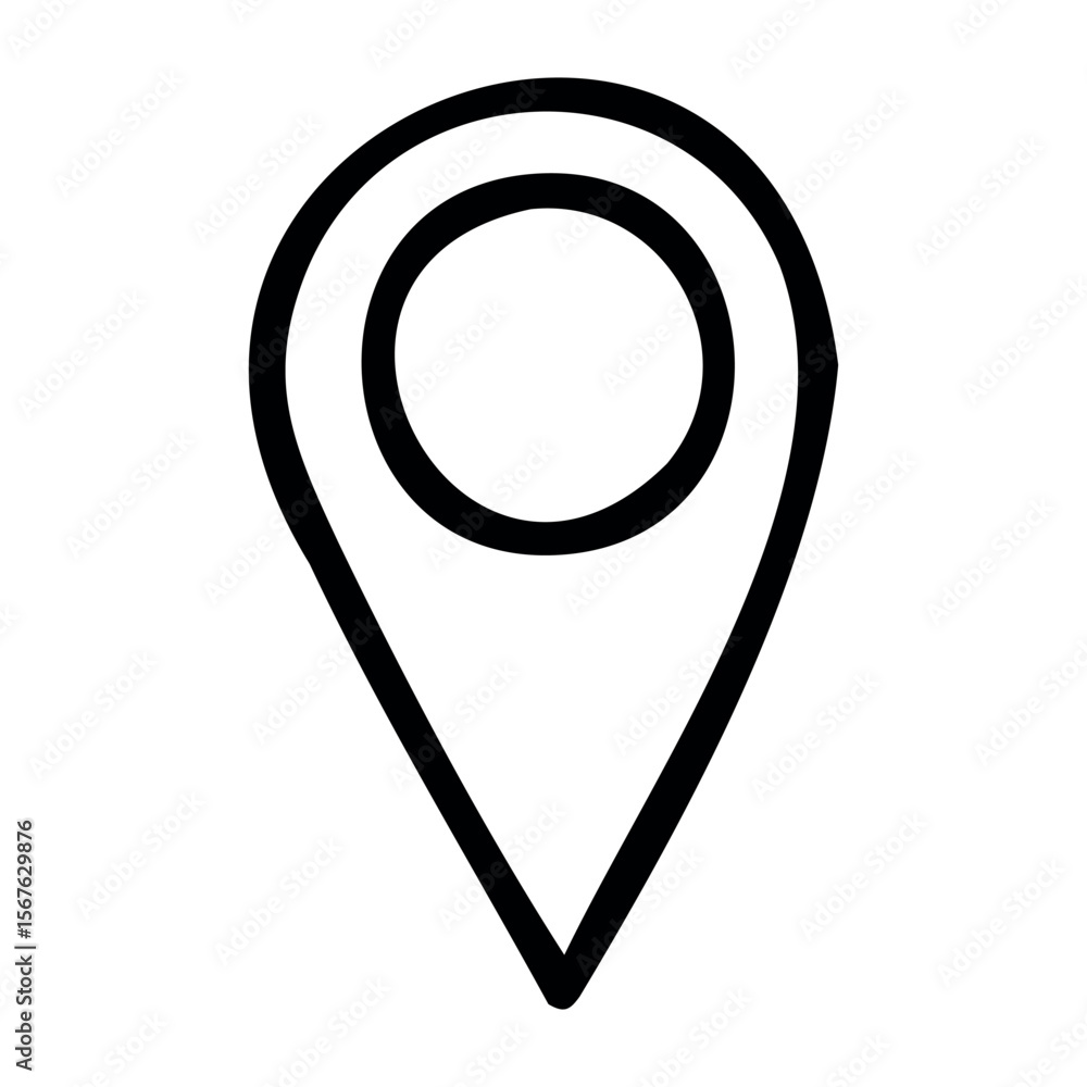 Poster map pin location icon design for navigation and gps applications. vector hand-drawn doodle illustrat