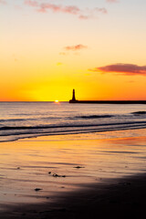 Warm sunrise over Roker Pier, Sunderland