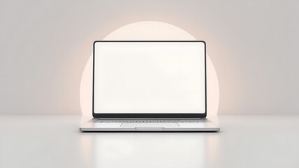Modern Laptop Mockup Clean Minimalist Design with Blank Screen for Presentation