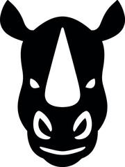Rhino Head vector black silhouette print design