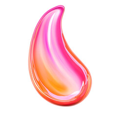 Abstract Pink Orange Swirl Design Liquid Glossy Texture Background