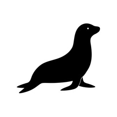 Charming Seal Silhouette Artwork Perfect for Marine Wildlife and Nature