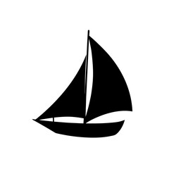 Elegant Sailboat Silhouette Design for Nautical and Ocean Adventure Themes