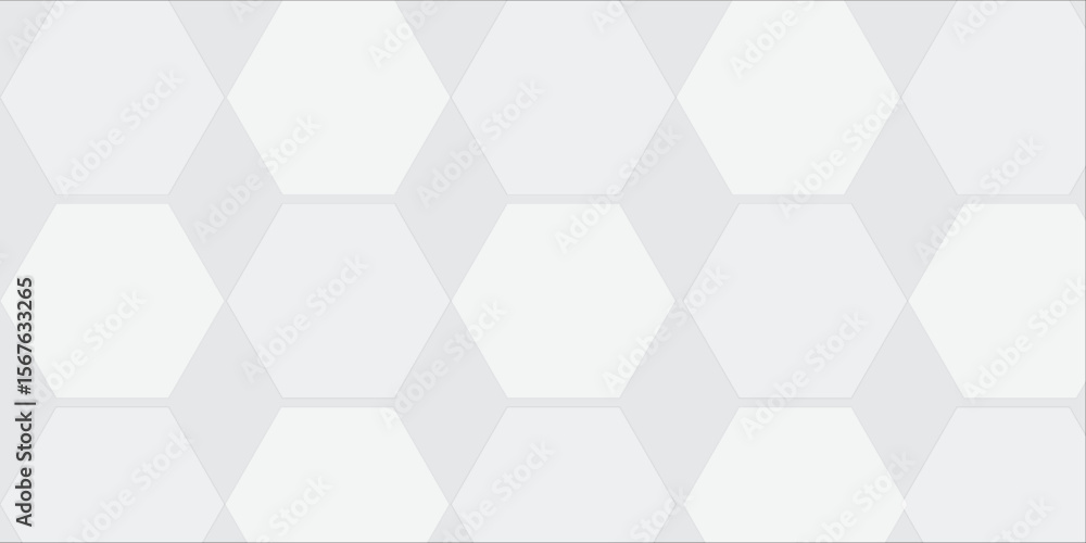 Poster geometrically precise illustration showcasing white hexagons forming an abstract repeating pattern, 