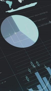 Statistical data processing against portrait of female surgeon wearing face mask