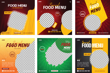 Food menu post design collection for web 